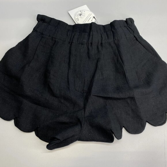 Scarlett Poppies Women’s Amaria Mini Shorts Size XS Black — Scalloped Edges - Picture 1 of 8